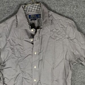 Polo Ralph Lauren Non Iron Dress Shirt Mens Medium Button Houndstooth